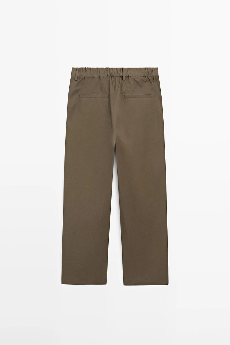 Cotton trousers with double darts