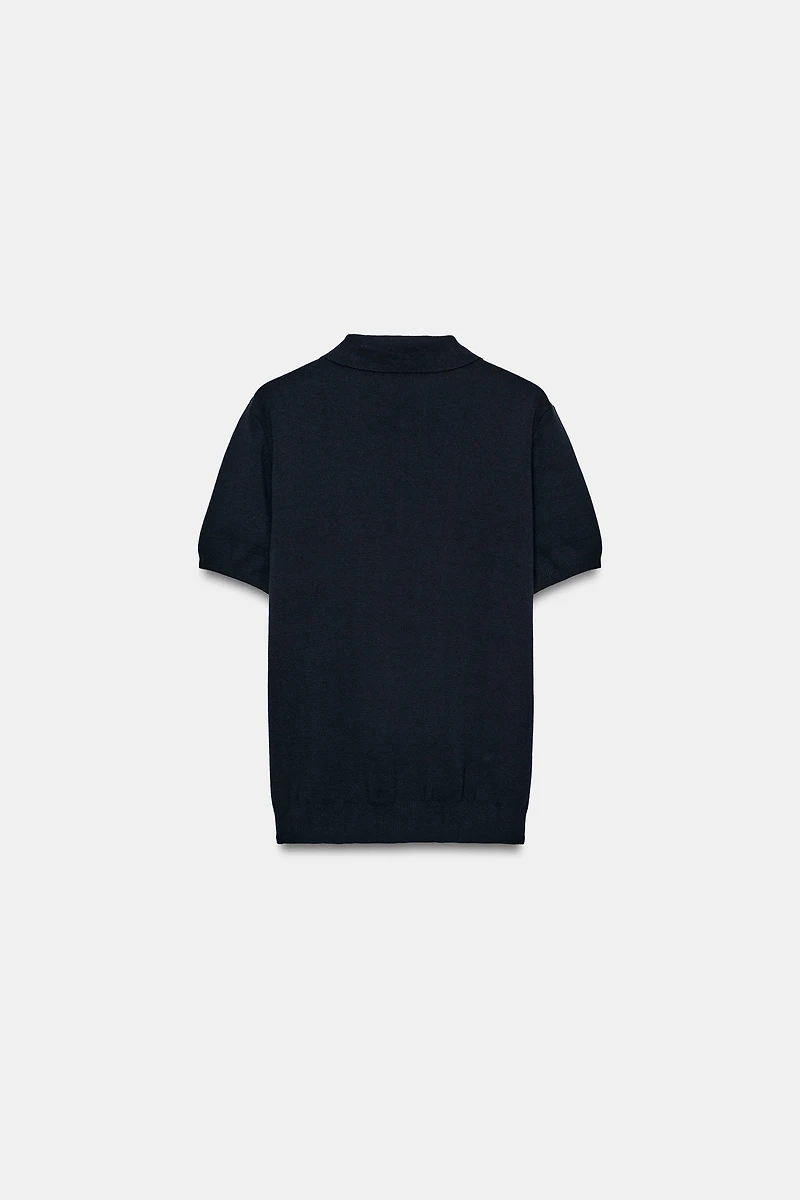KNIT ZIP POLO SHIRT