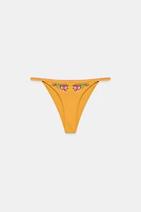 EMBROIDERED FLORAL BIKINI BOTTOMS