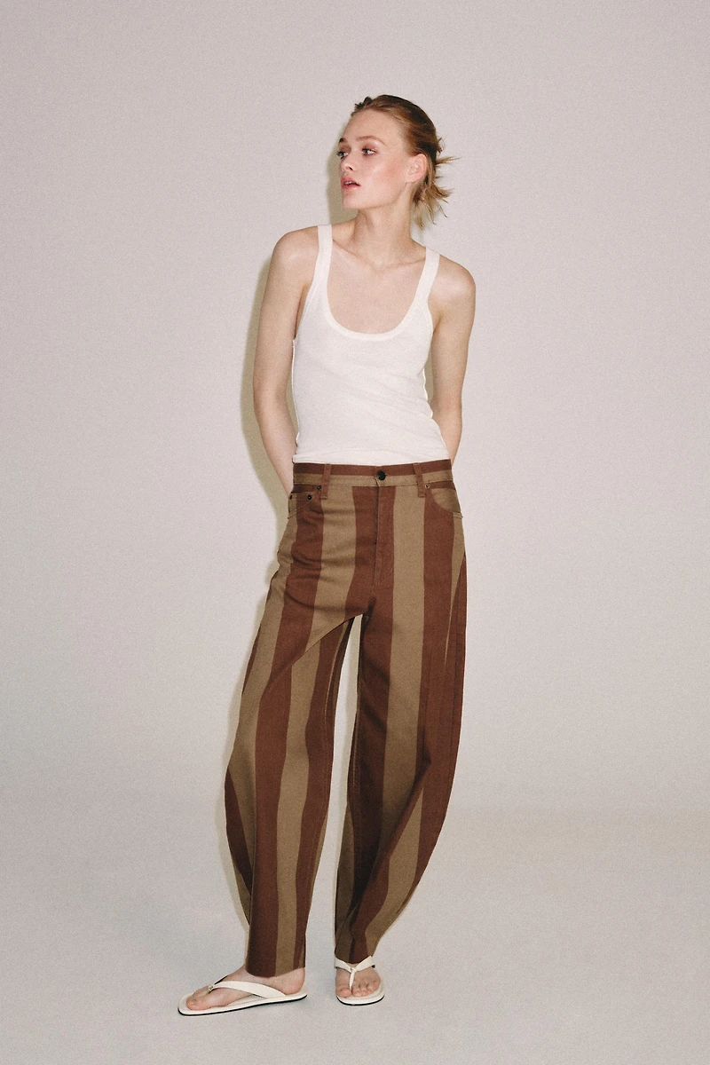 ZW COLLECTION TAPERED HIGH-RISE STRIPED JEANS
