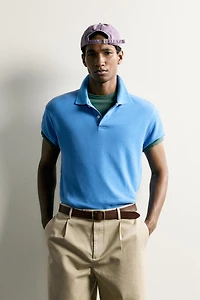 SHORT SLEEVE REGULAR FIT POLO SWEATSHIRT