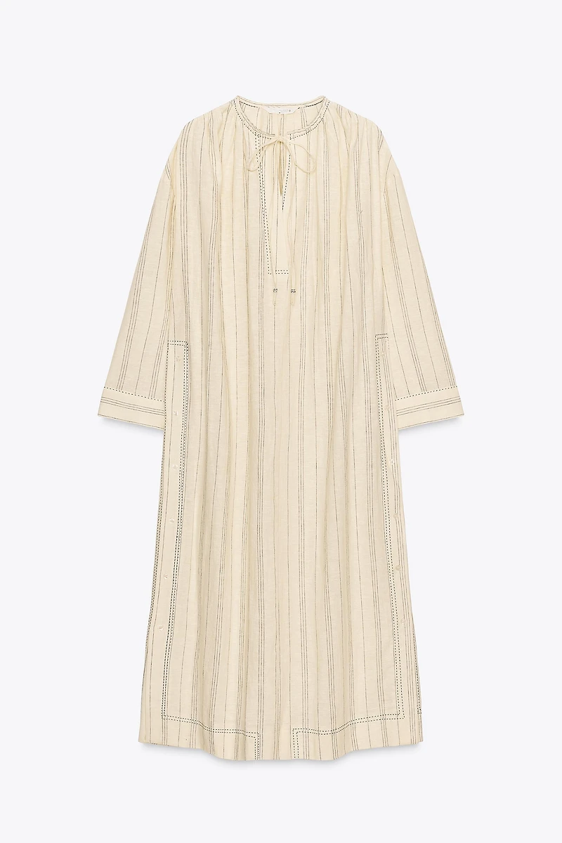 ROBE TUNIQUE RAYURES AVEC LIN ZW COLLECTION