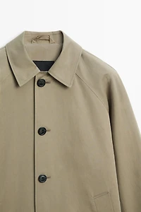 Oversize long 100% cotton trench coat