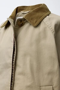 CORDUROY COLLAR TRENCH COAT