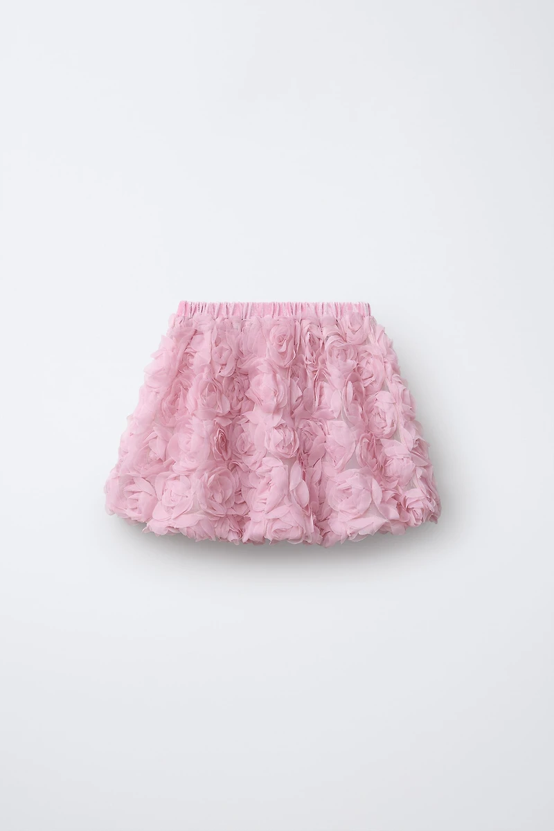 FLORAL TEXTURED SKIRT