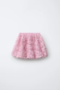 FLORAL TEXTURED SKIRT