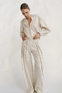 ZW COLLECTION STRIPED VOLUMINOUS SLEEVE SHIRT