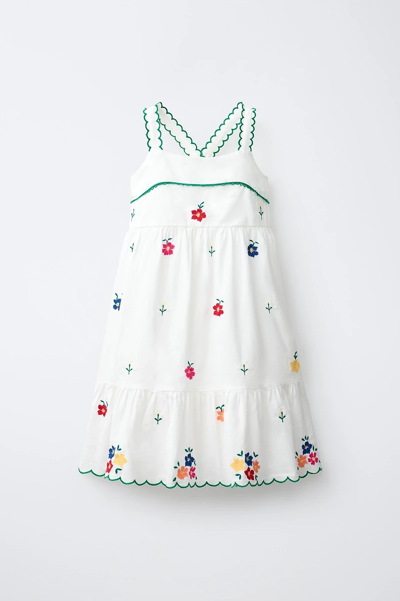 EMBROIDERED FLORAL DRESS