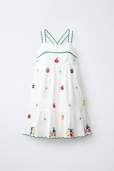EMBROIDERED FLORAL DRESS