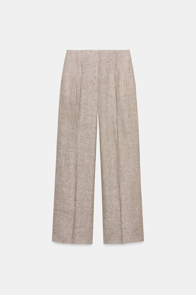 PANTALON DROIT 100 % LIN