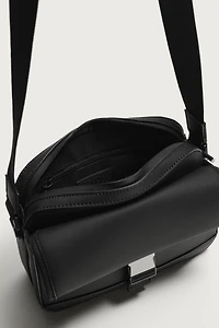 RUBBERIZED CROSSBODY BAG WITH BUCKLE