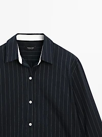 Striped shirt with contrast detail