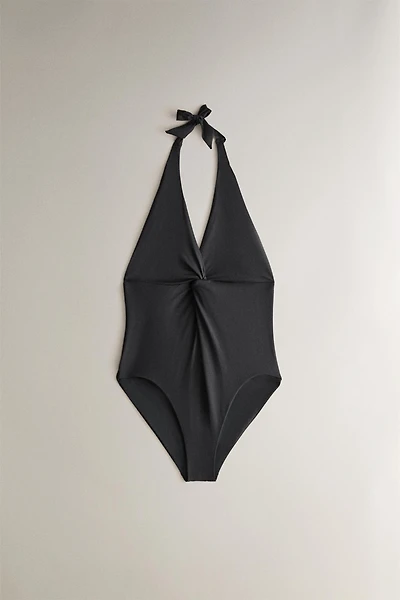 HALTER NECK TIE BEACH SWIMSUIT
