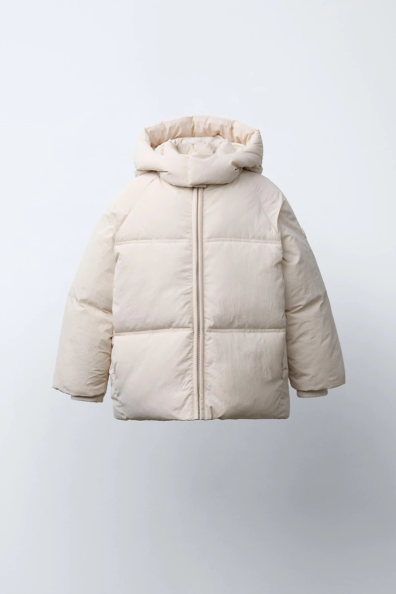 WATER REPELLENT HOODED PUFFER JACKET