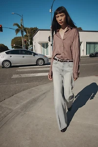 CHEMISE SATINÉE À RAYURES