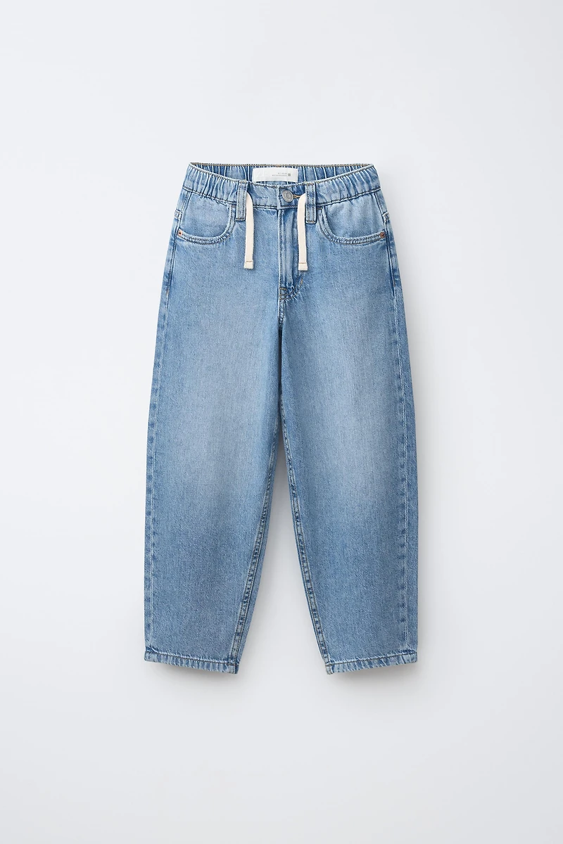 BAGGY BALLOON JEANS WITH DRAWSTRING