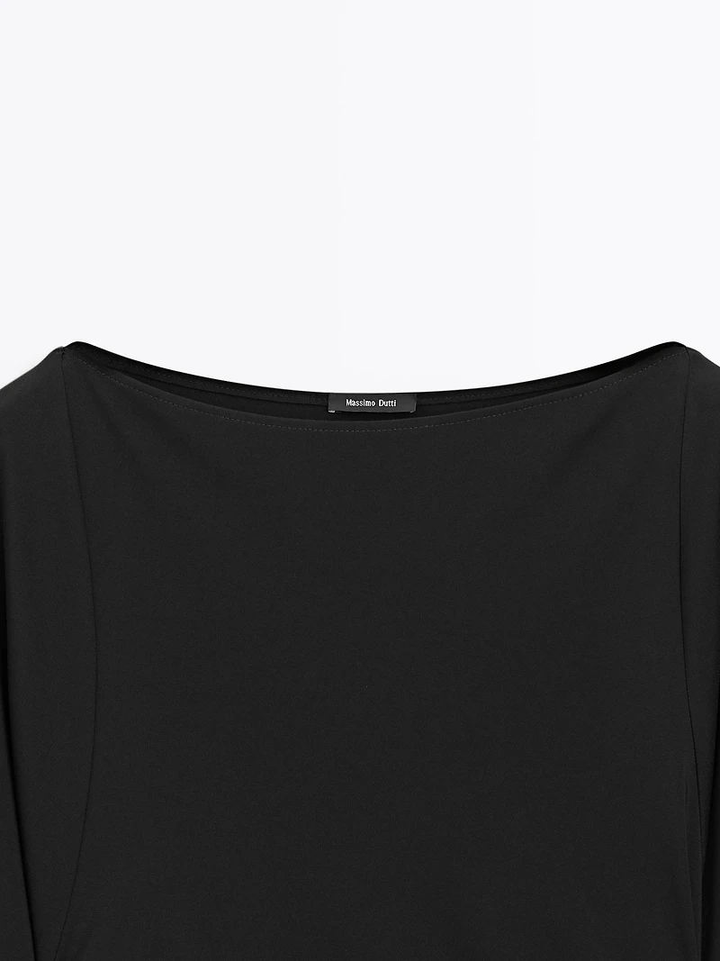 Midi dress with gathered detail