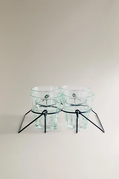 VERRE EN VERRE RECYCLABLE RELIEF