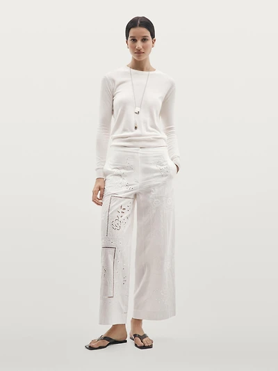 Pantalon patchwork broderies