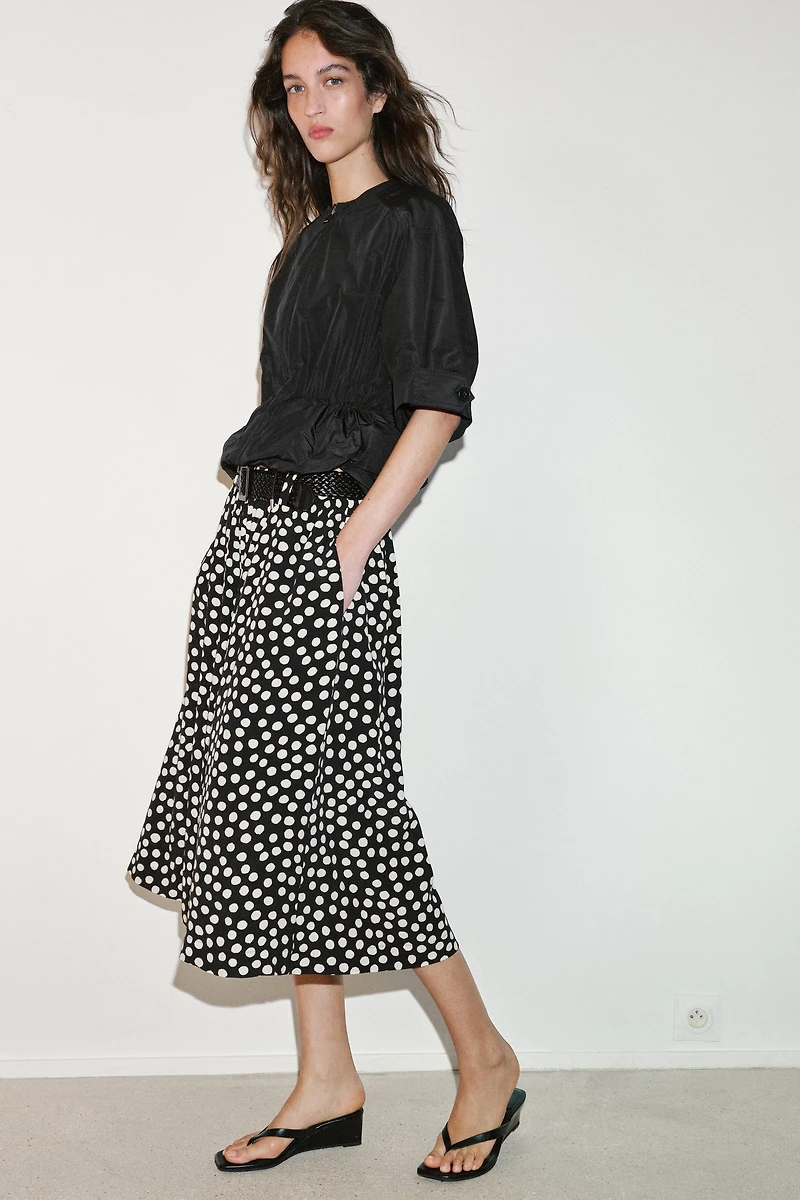 POLKA DOT CULOTTES WITH BELT