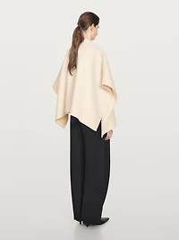 Wool blend felt texture cape