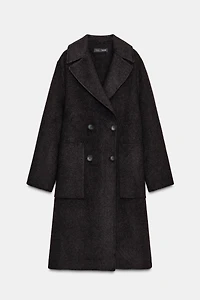 LONG DOUBLE-BREASTED WOOL COAT