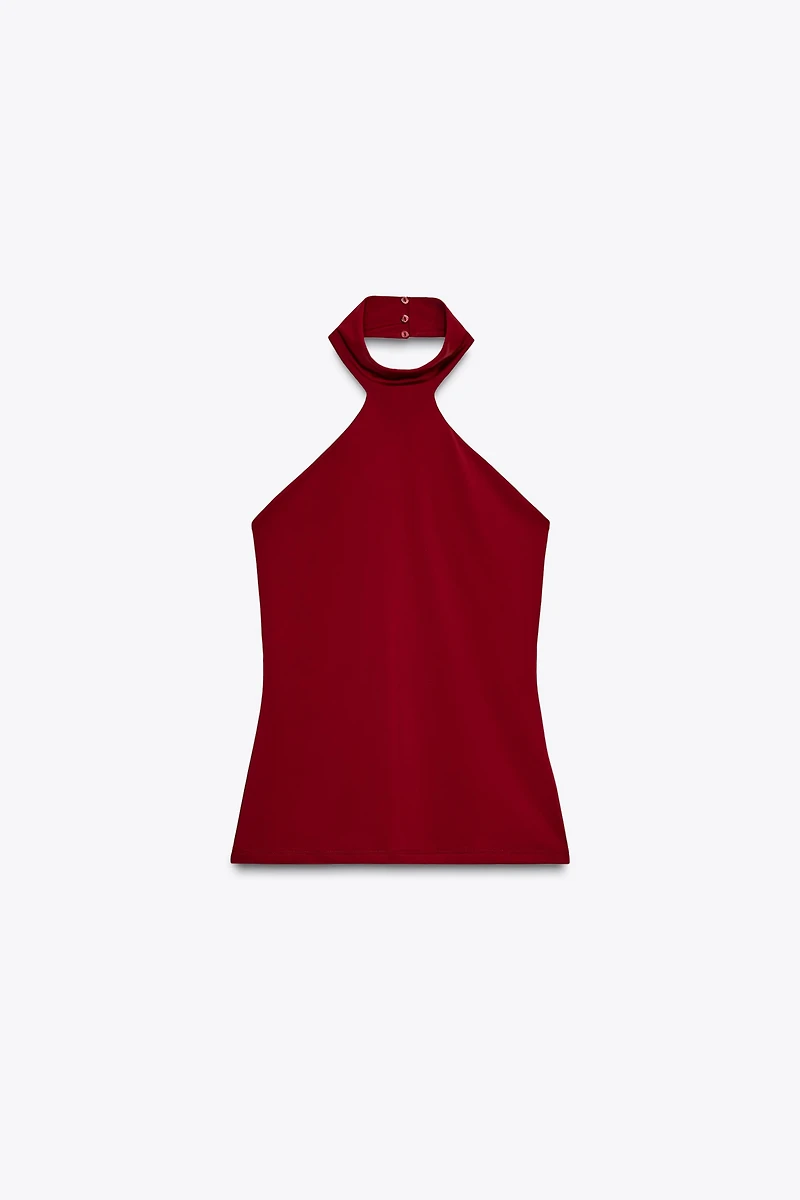 POLYAMIDE HALTER TOP