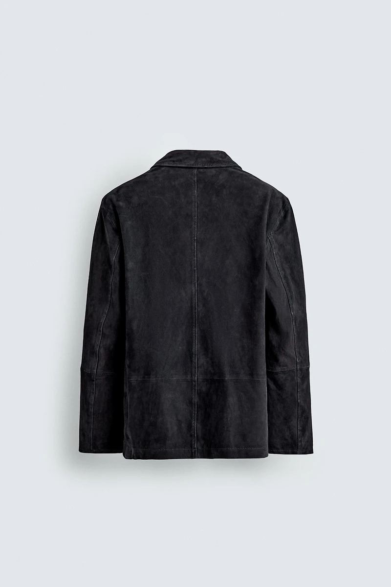 VESTE REGULAR FIT EN DAIM