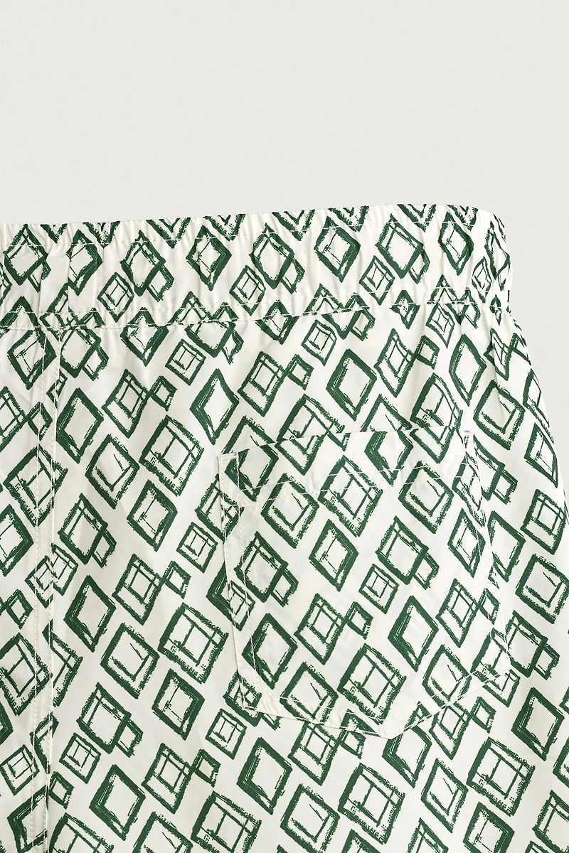 GEOMETRIC PRINT LONG SWIMSUIT