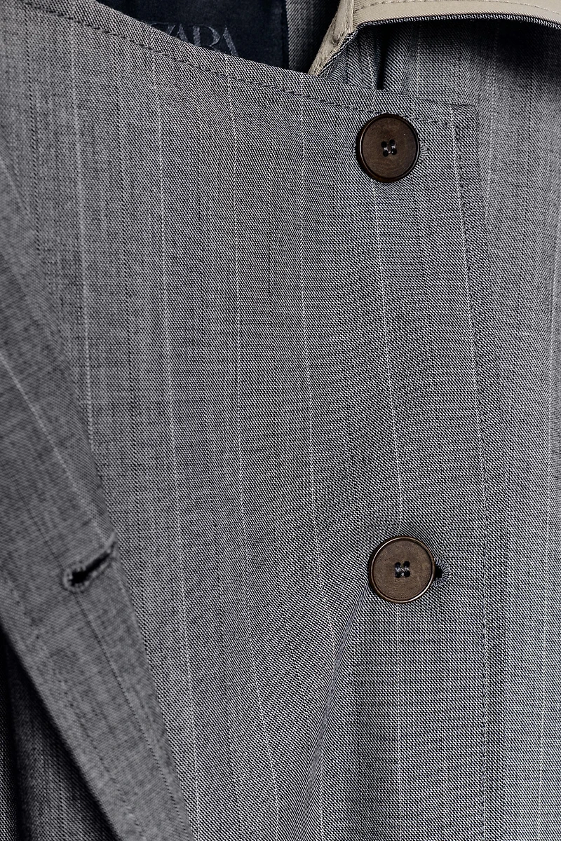 TRENCH BIMATIÈRE À CARREAUX ZW COLLECTION ÉDITION LIMITÉE