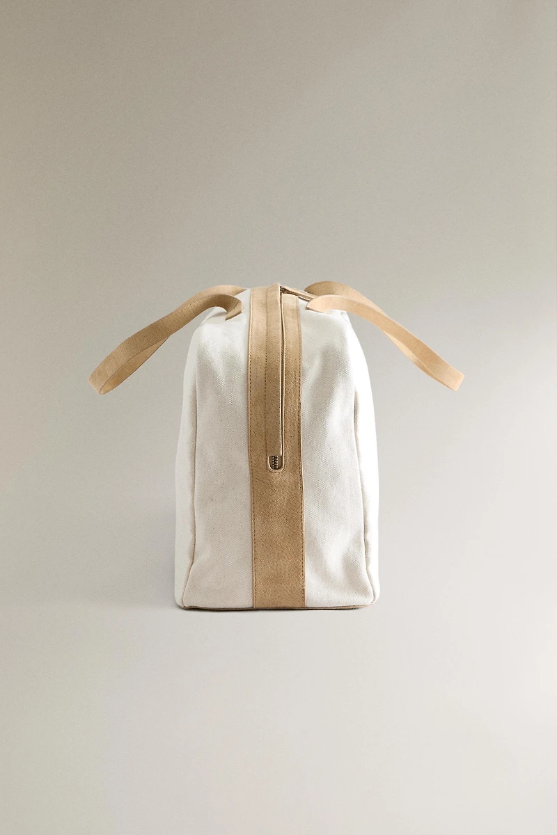 SAC EN TOILE DÉTAILS CUIR