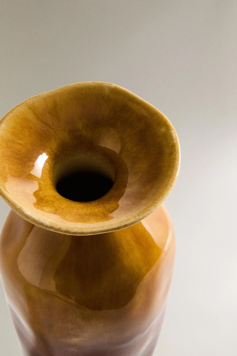 TALL COLORED CERAMIC VASE