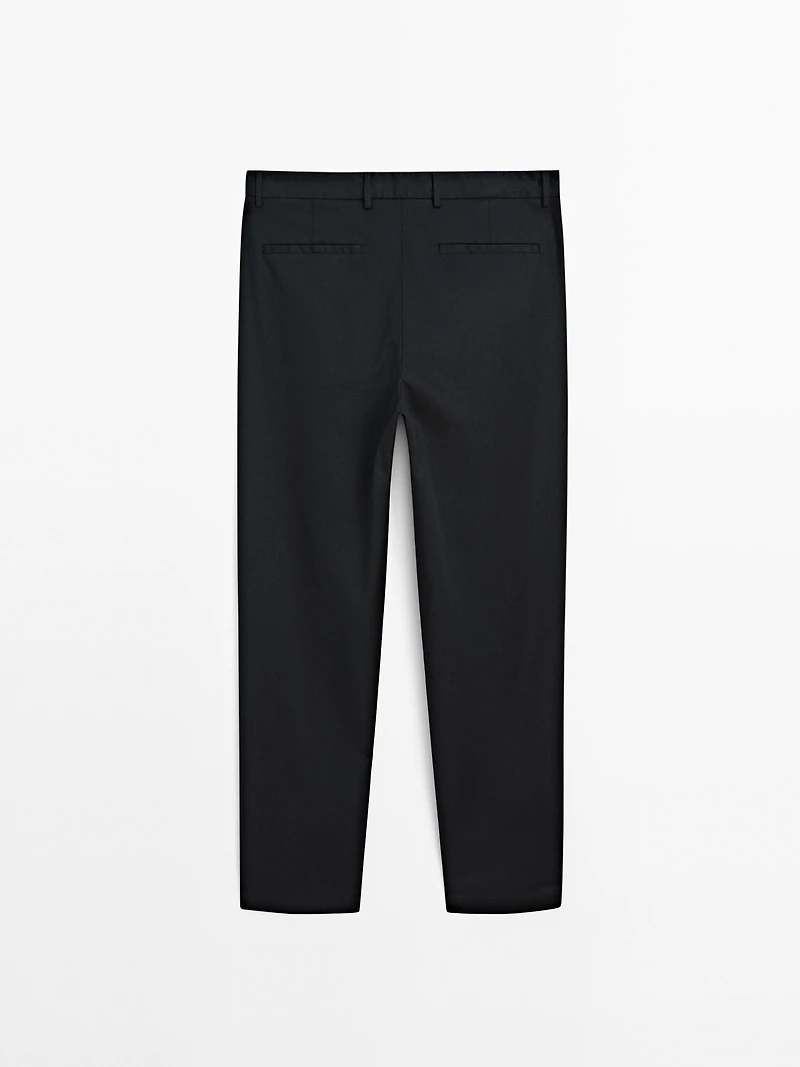 Slim fit textured trousers