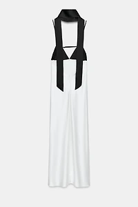 COMBINATION FOULARD SLIP DRESS