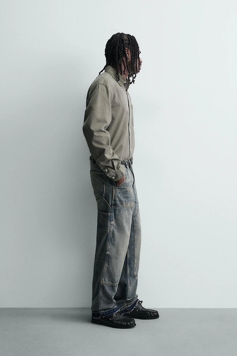 WASHED CARPENTER POCKET JEANS
