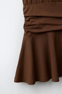 SASH DETAIL RUFFLED DRESS