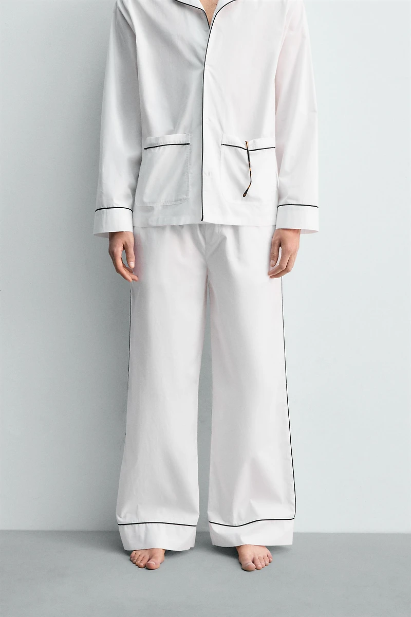 LIMITED EDITION PAJAMA SET WITH CONTRAST PIPING