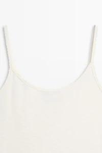 Cotton blend strappy top