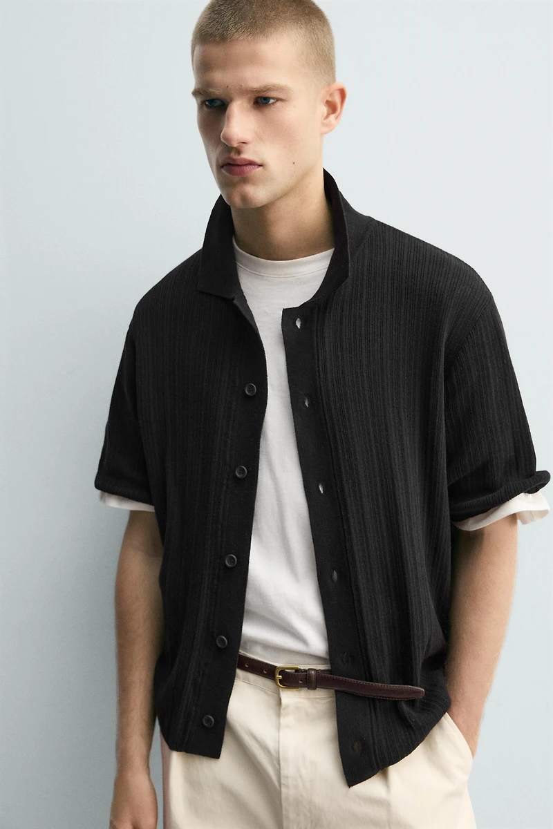 TEXTURED KNIT SHIRT