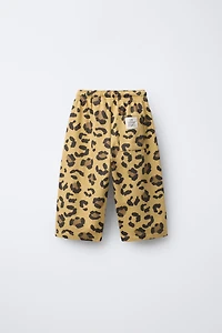 ANIMAL PRINT PLUSH STRAIGHT PANTS