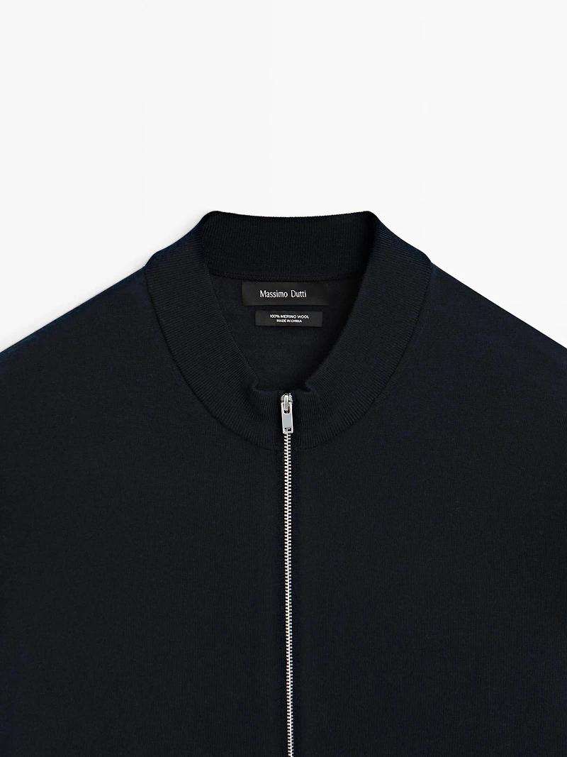 Cardigan 100 % laine mérinos à fermeture Éclair