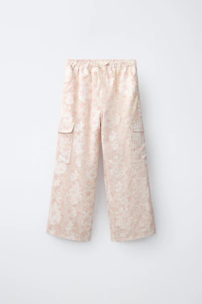 FLORAL PRINT CARGO PANTS