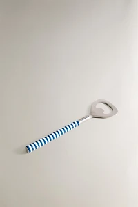 BOTTLE OPENER WITH STRIPED HANDLE