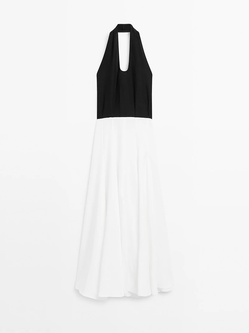 Robe longue contrastante