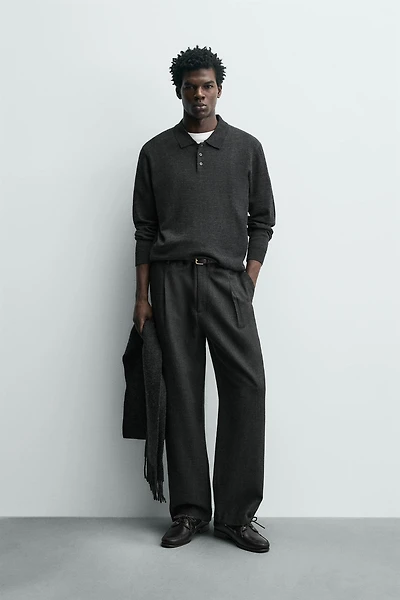 WOOL KNIT POLO SHIRT
