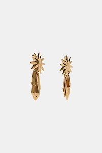 FRINGED SUN METAL EARRINGS