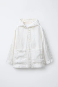 SURCHEMISE CAPUCHE 100 % LIN
