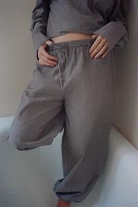 STRIPED PAPER BAG WAIST PANTS