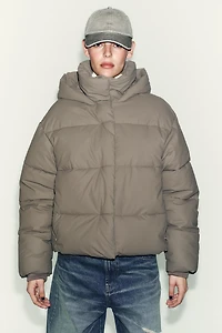 SHORT RUBBERIZED WINDPROOF PUFFER JACKET