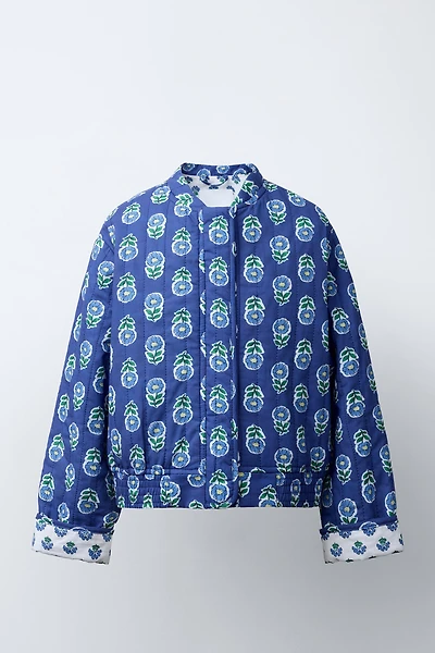 FLORAL PRINT PADDED JACKET